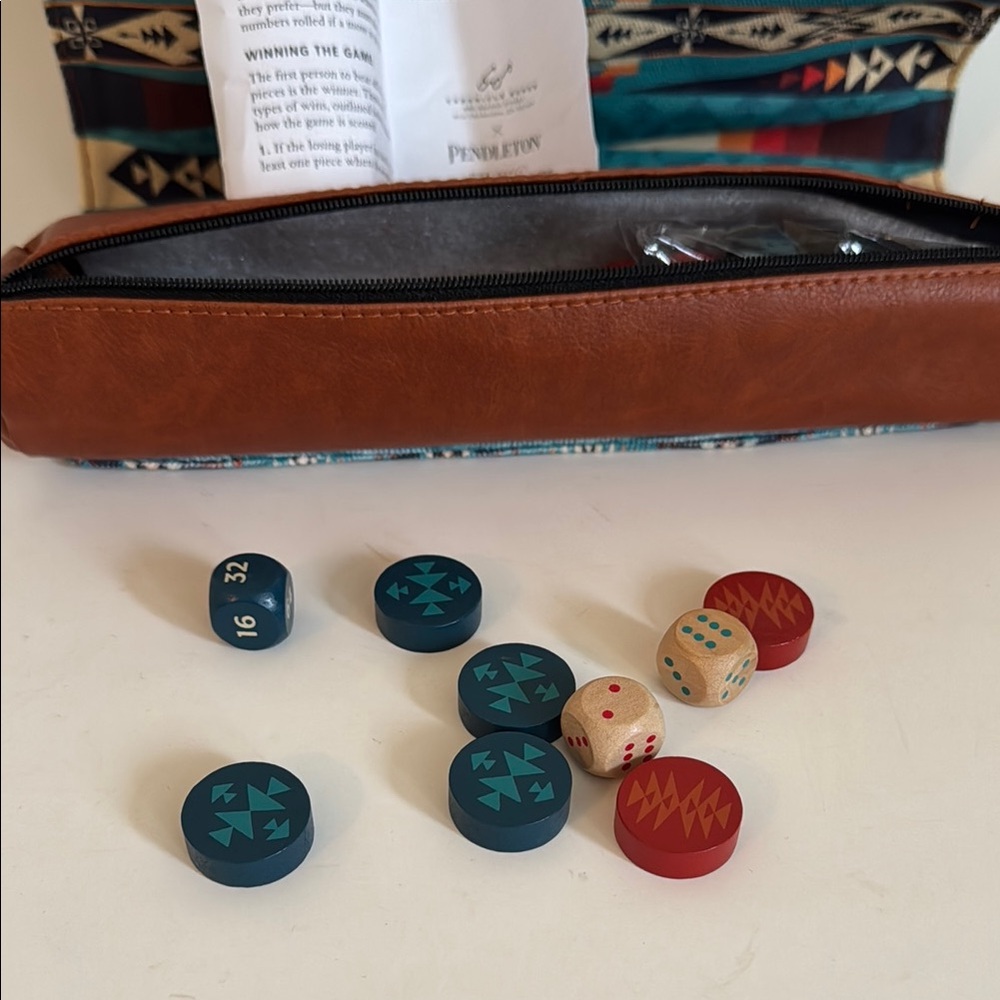 New Pendleton Backgammon Travel Roll-Up Game Camping Chief Joseph Blanket Gift - Picture 6 of 8